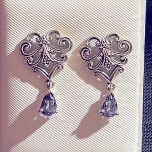 Lolite. Dangling Earrings. Sterling Silver.